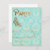  Paris Gold Design Briefkaart (Voorkant / Achterkant)