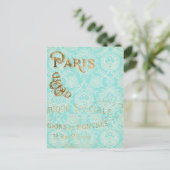  Paris Gold Design Briefkaart (Staand voorkant)