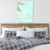 Paris Gold Design Canvas Afdruk (Insitu (Slaapkamer))