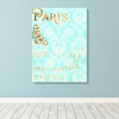 Paris Gold Design Canvas Afdruk (Insitu (Houten vloer))