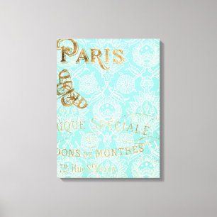  Paris Gold Design Canvas Afdruk