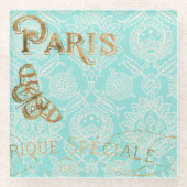  Paris Gold Design Glazen Onderzetter (Voorkant)