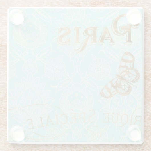  Paris Gold Design Glazen Onderzetter (Achterkant)