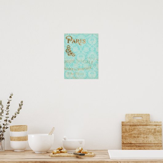 Paris Gold Design Poster (Keuken)