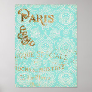  Paris Gold Design Poster
