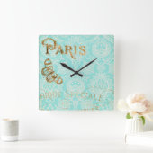  Paris Gold Design Vierkante Klok (Huis)