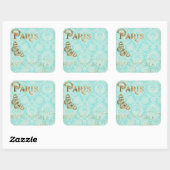  Paris Gold Design Vierkante Sticker (Vel)