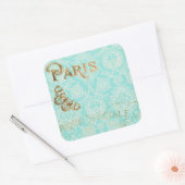  Paris Gold Design Vierkante Sticker (Envelop)