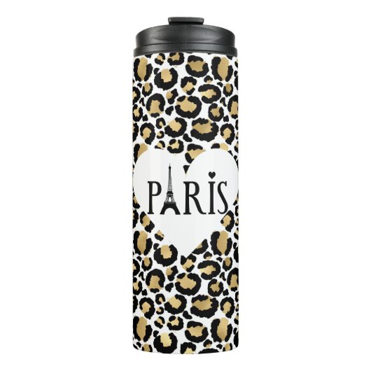 Paris Gold Leopard Thermosbeker (Voorkant)