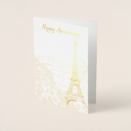 Paris Gold of Silver Foil Jubileum Kaart -Custom (Voorkant)