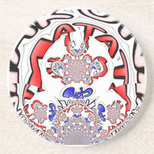 Paris Hakuna Matata Paris Blue White.png Zandsteen Onderzetter