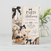 Paris Halloween-feest uitnodiging | Elegante Frans (Staand voorkant)