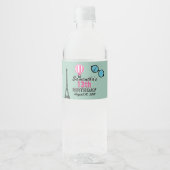 Paris Happy Birthday Water Bottle Label Waterfles Etiket (Voorkant)