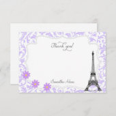 Paris Hartelijk dank (Paars) Bedankkaart (Voorkant / Achterkant)