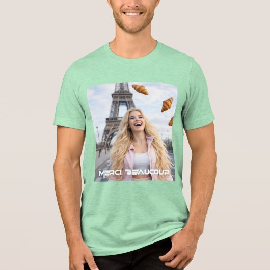 PARIS - HARTELIJK DANK Tri-Blend SHIRT (Voorkant)