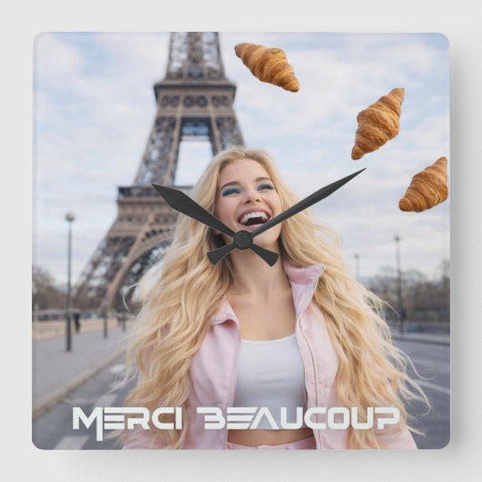 PARIS - HARTELIJK DANK VIERKANTE KLOK (Voorkant)