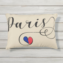 Paris Heart Accent Pillow, Frankrijk