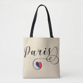 Paris Heart Grocery Bag, Frankrijk Tote Bag