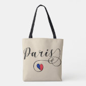 Paris Heart Grocery Bag, Frankrijk Tote Bag (Achterkant)