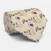 Paris Heart Stropdas, Frankrijk Stropdas (Opgerold)