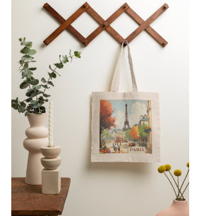 Paris Herfst Vintage Markt Mode Tote Bag