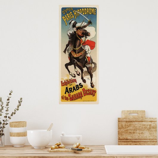 Paris Hippodrome Exhibition D'Arabes du Sahara Poster (Keuken)