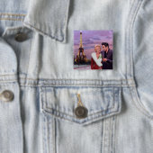 Paris Holiday Vierkante Button 5,1 Cm (In situ)