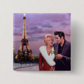 Paris Holiday Vierkante Button 5,1 Cm (Voorkant)