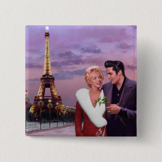Paris Holiday Vierkante Button 5,1 Cm (Voorkant)