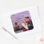 Paris Holiday Vierkante Sticker (Envelop)