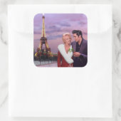 Paris Holiday Vierkante Sticker (Tas)