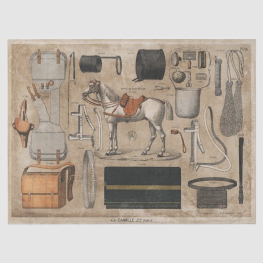 Paris Horse Tissue of Decoupage Paper Tissuepapier (Voorkant)