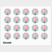 Paris Hot Air Ballon Birthday Sticker (Vel)