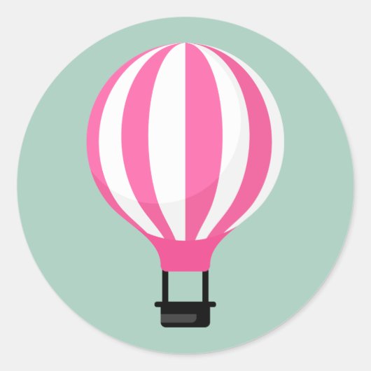 Paris Hot Air Ballon Birthday Sticker (Voorkant)