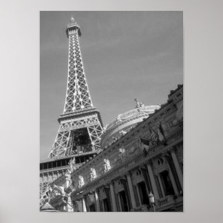 Paris Hotel in Las Vegas (B&W) Poster