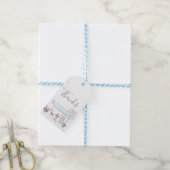 Paris Huwelijk aquarel wilde bloemen cadeau voor g Cadeaulabel (Met Touw)