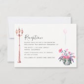 Paris Huwelijk waterverf wilde bloemen Ontvangst Kaart (Voorkant)