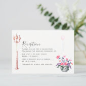 Paris Huwelijk waterverf wilde bloemen Ontvangst Kaart (Staand voorkant)