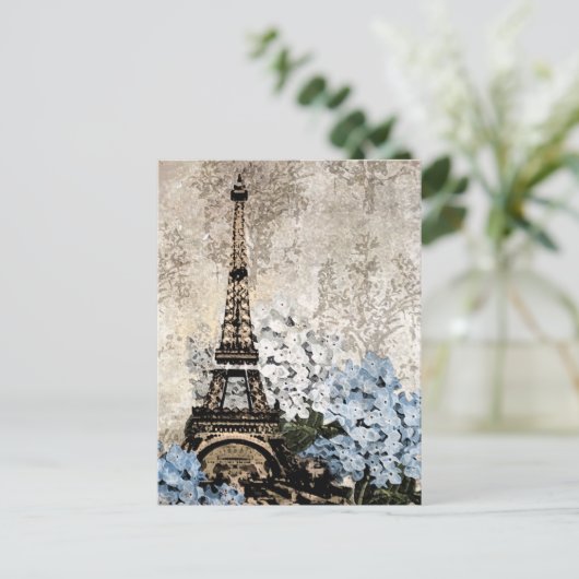 Paris  Hydrangeas Dark Postacard Briefkaart (Staand voorkant)