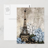 Paris  Hydrangeas Dark Postacard Briefkaart (Voorkant / Achterkant)
