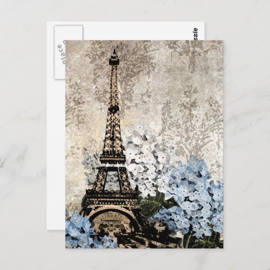 Paris  Hydrangeas Dark Postacard Briefkaart (Voorkant / Achterkant)