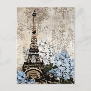 Paris Hydrangeas Dark Postacard Briefkaart