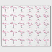 "PARIS I love you" in roze Cadeaupapier (Vlak)