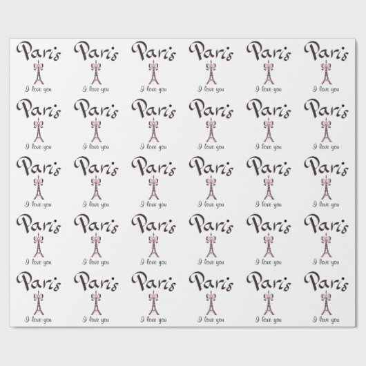PARIS Ik hou van je Cadeaupapier (Vlak)