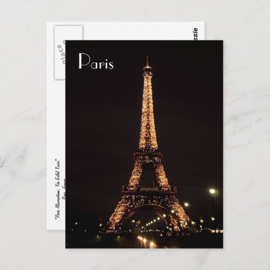 Paris Illuminations: The Eiffel Tower Briefkaart (Voorkant / Achterkant)