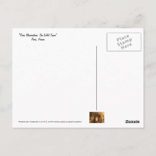Paris Illuminations: The Eiffel Tower Briefkaart (Achterkant)