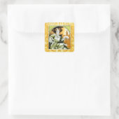 Paris Illustre Poster van Alphonse Mucha Vierkante Sticker (Tas)