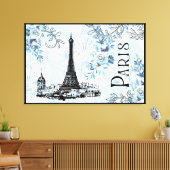 Paris in Blauw Canvasprint Canvas Afdruk (Insitu (Woonkamer))