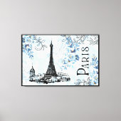 Paris in Blauw Canvasprint Canvas Afdruk (Voorkant)