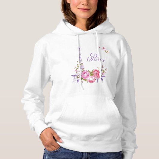 Paris in Bloom Midnight in Paris Floral Paris Roma Hoodie (Voorkant)